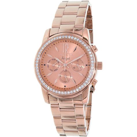 invicta women's rose gold watch|angel quartz watch stainless steel.